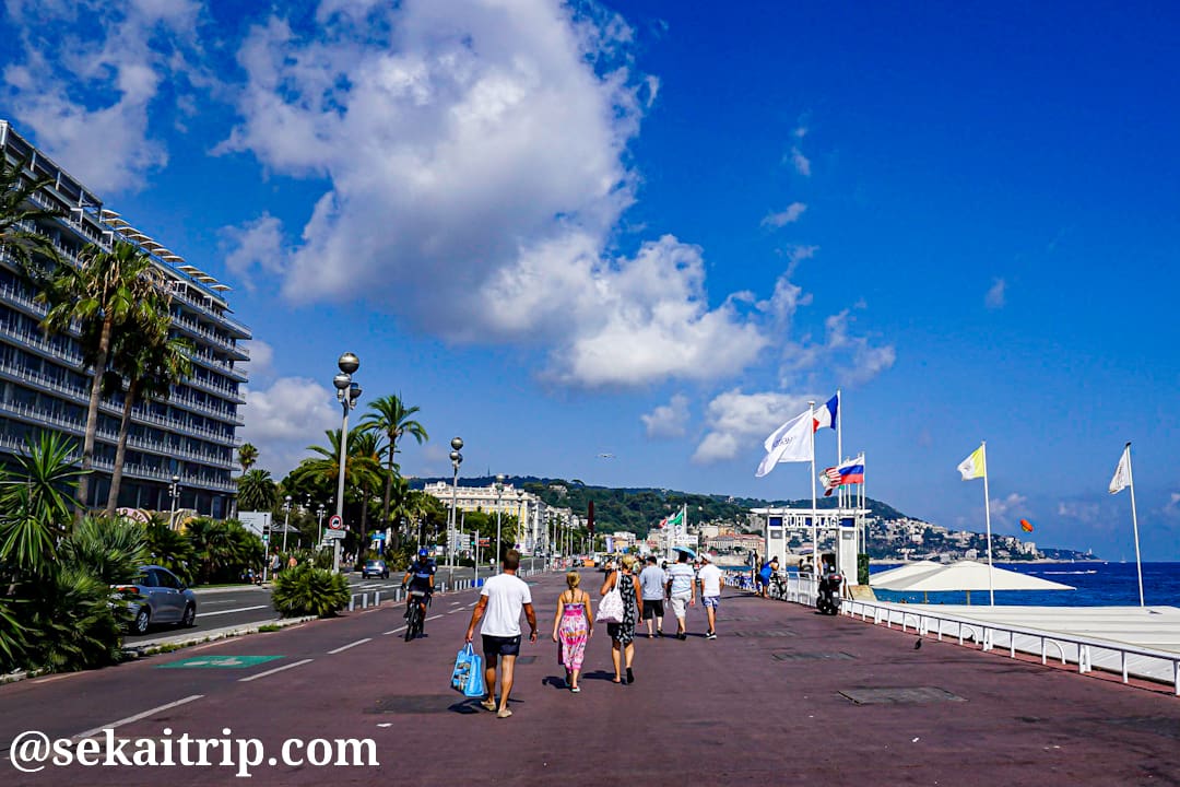 ニースのプロムナード・デ・ザングレ（Promenade des Anglais）