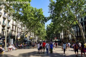 スペイン・バルセロナのランブラス通り（La Rambla）
