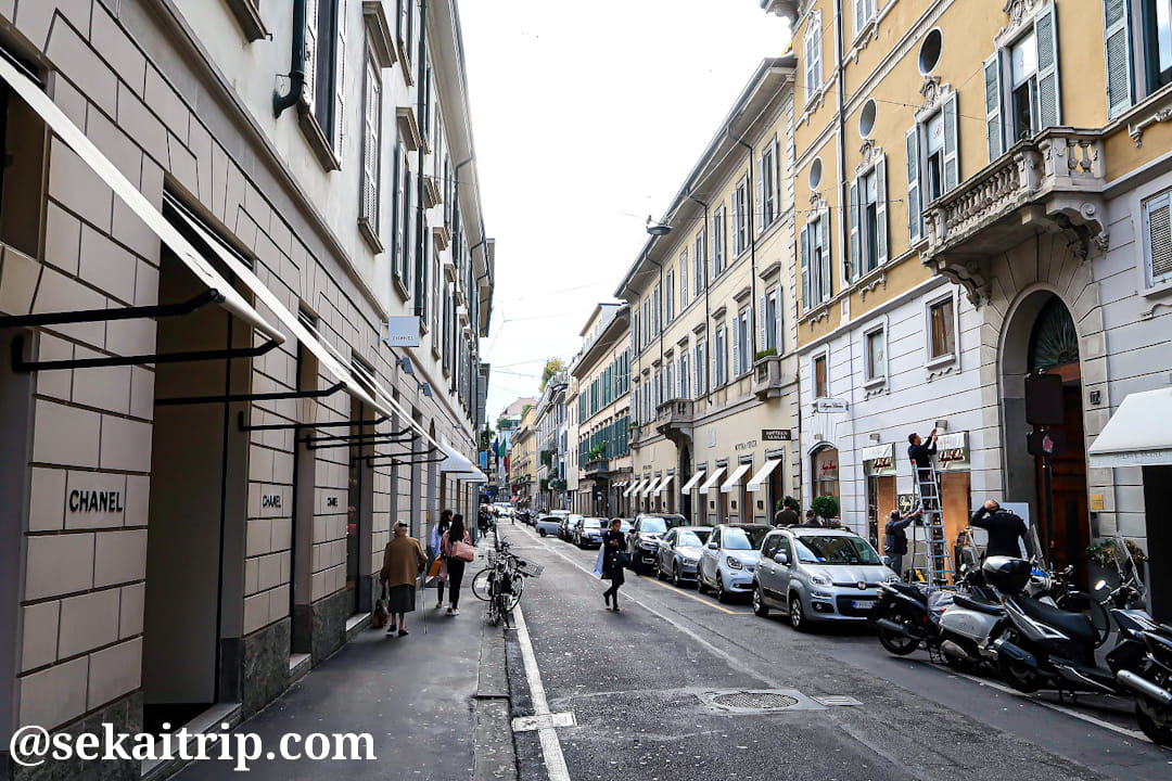 ミラノのサンタンドレア通り（Via Sant'Andrea）
